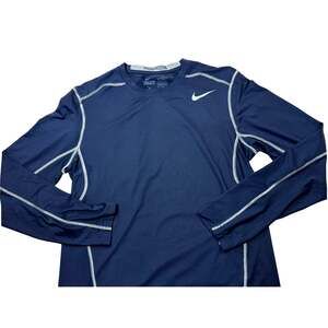 Nike Pro Combat DRI-FIT Hyper Cool Blue Quarter sleeve Shirt size Medium